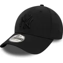 new-era-new-york-yankees-mlb-39thirty-stretch-nylon-schwarze-angepasste-kappe-mit-schwarzem-logo