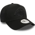 new-era-curved-brim-black-logo-9forty-e-frame-monochrome-los-angeles-lakers-nba-black-snapback-cap