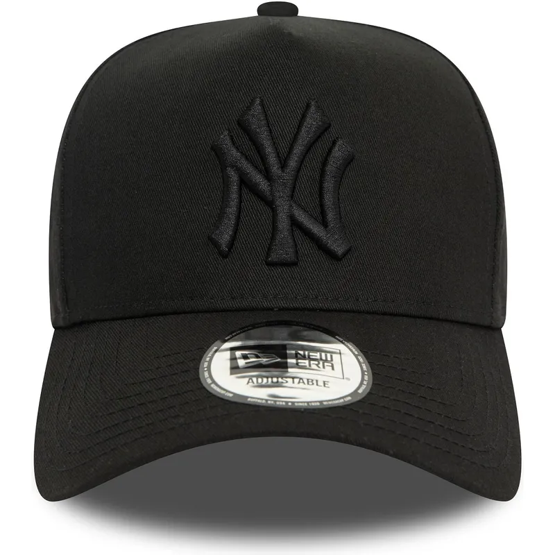 schwarze-9forty-e-frame-monochrome-snapback-kappe-mit-gebogenem-schirm-und-schwarzem-logo-der-new-york-yankees-mlb-von-new-era