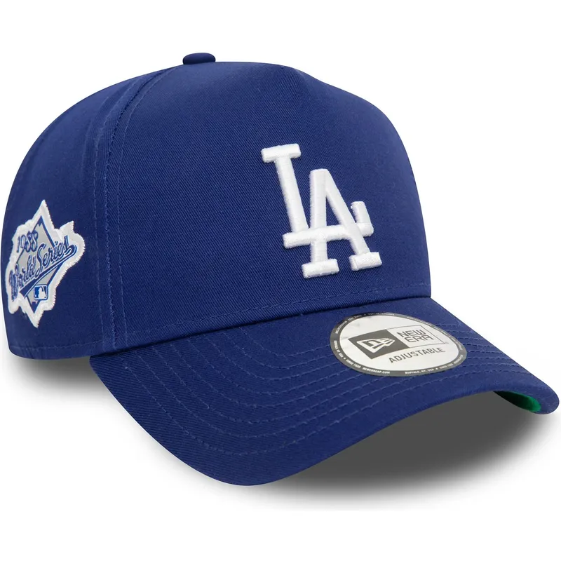 los-angeles-dodgers-mlb-9forty-e-frame-patch-blaue-snapback-kappe-mit-gebogenem-schirm-von-new-era