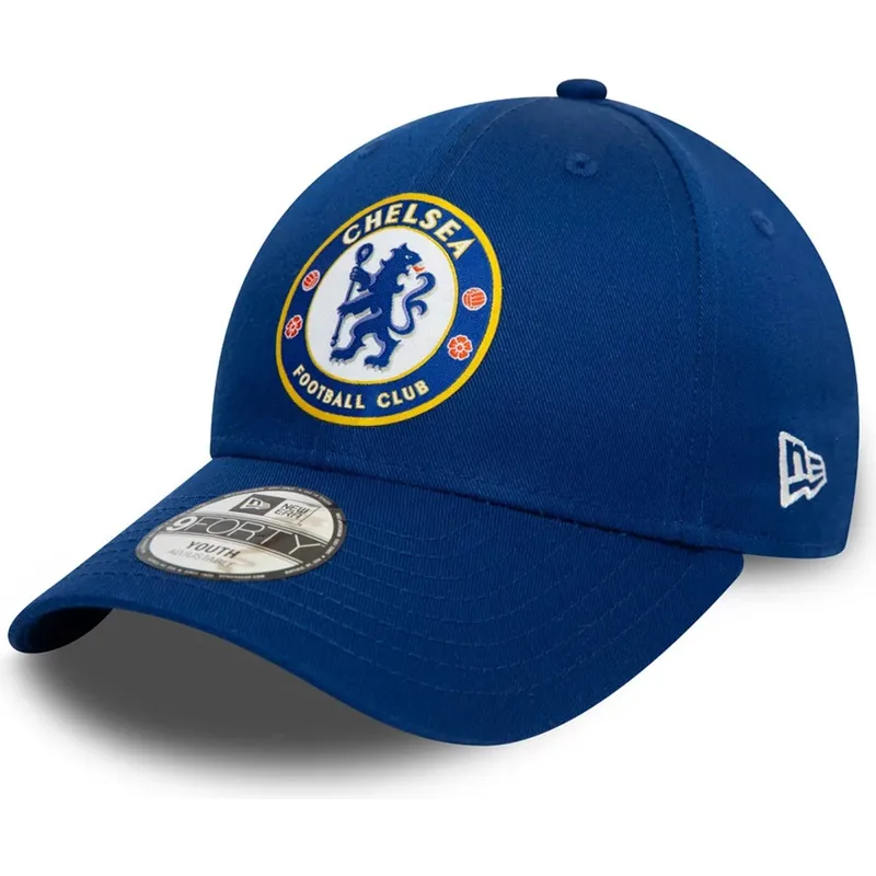 9forty-core-chelsea-football-club-premier-league-new-era-blaue-snapback-kinderkappe-mit-gebogenem-schirm