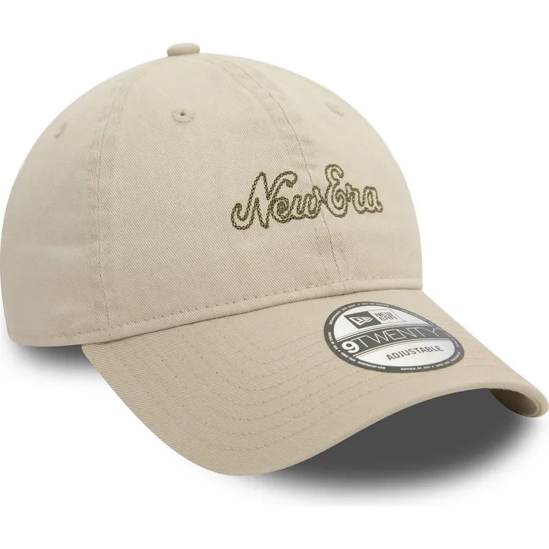 beige-verstellbare-kappe-9twenty-heritage-script-von-new-era