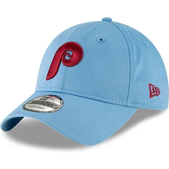 Philadelphia Phillies MLB New Era 9TWENTY Core Classic hellblaue verstellbare Kappe mit gebogenem Schirm