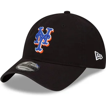 Schwarze verstellbare gebogene Kappe 9TWENTY Core Classic der New York Mets MLB von New Era