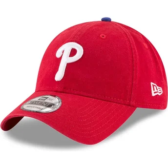 Rote verstellbare gebogene 9TWENTY Core Classic Kappe der Philadelphia Phillies MLB von New Era