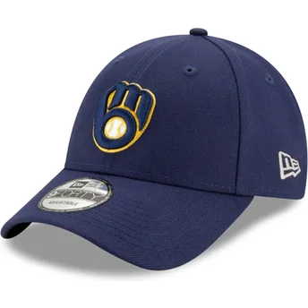 Marinblå böjd keps justerbar 9FORTY The League från Milwaukee Brewers MLB av New Era