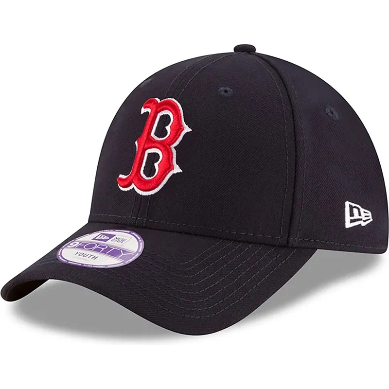 marineblaue-gebogene-verstellbare-kinderkappe-9forty-the-league-der-boston-red-sox-mlb-von-new-era