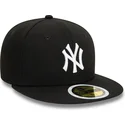 schwarze-flache-fitted-cap-fur-kinder-59fifty-von-new-york-yankees-mlb-von-new-era