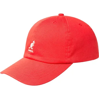 Sapkák ívelt piros állítható Washed Baseball Cherry Glow Kangol