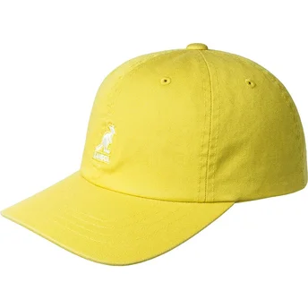 Justerbar gul böjd keps Washed Baseball Lemon Sorbet från Kangol