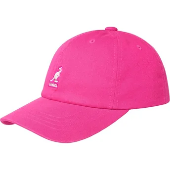 Sapkák ívelt rózsaszín állítható pánt Washed Baseball Electric Pink Kangol