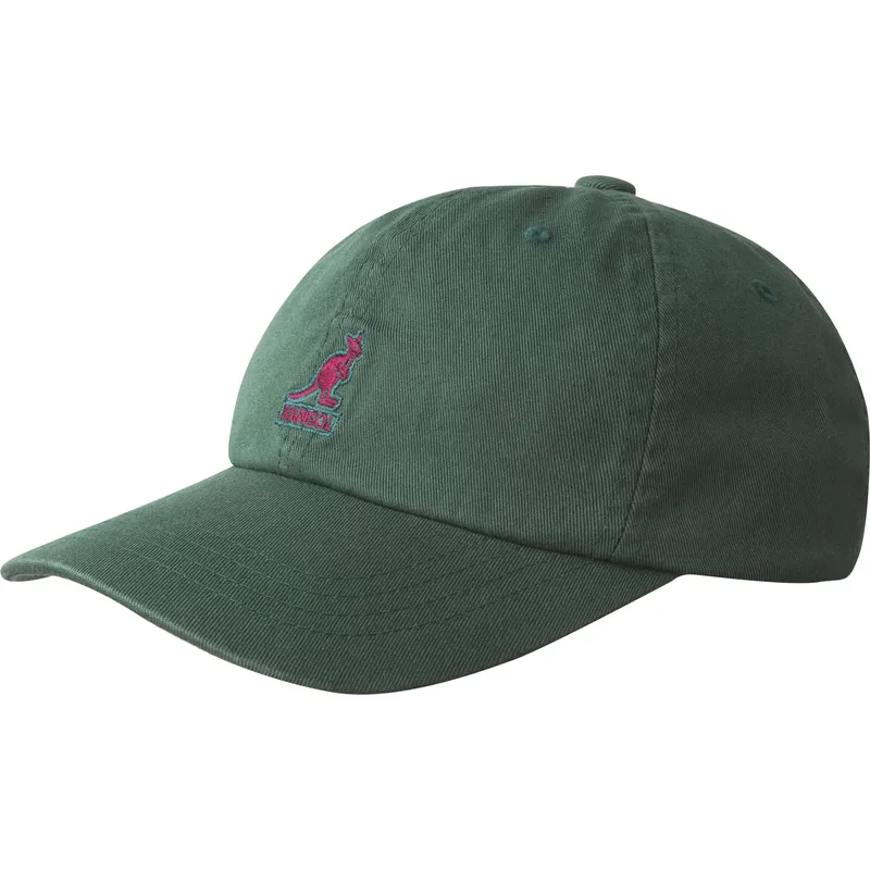 gorra-curva-verde-ajustable-con-logo-rojo-washed-baseball-algae-de-kangol