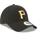 schwarze-verstellbare-gebogene-kappe-9forty-the-league-der-pittsburgh-pirates-mlb-von-new-era