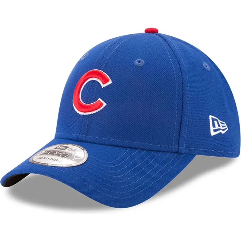 blaue-verstellbare-gebogene-kappe-9forty-the-league-der-chicago-cubs-mlb-von-new-era