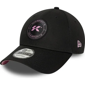 Schwarze verstellbare Curved Cap 9FORTY Core von Kunisports Kings League von New Era