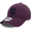 new-era-curved-brim-navy-blue-logo-9twenty-league-essential-new-york-yankees-mlb-purple-adjustable-cap