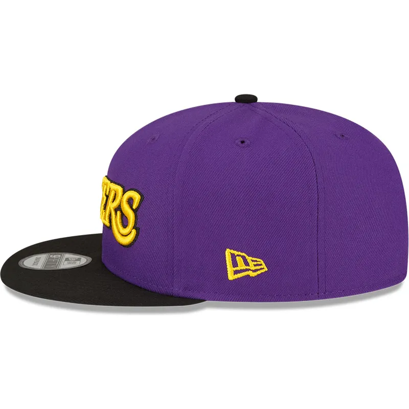 violette-und-schwarze-flache-snapback-kappe-9fifty-statement-der-los-angeles-lakers-nba-von-new-era