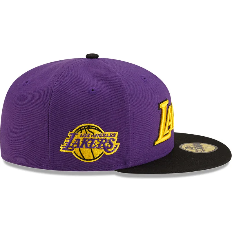 flache-violett-schwarze-anliegende-59fifty-statement-kappe-der-los-angeles-lakers-nba-von-new-era