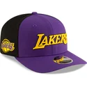 violette-und-schwarze-gebogene-kappe-snapback-9seventy-statement-stretch-snap-der-los-angeles-lakers-nba-von-new-era