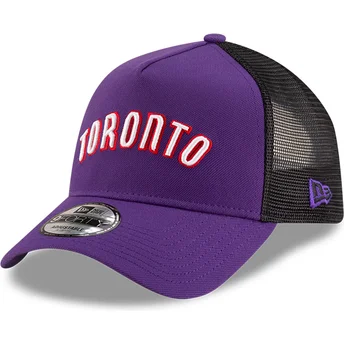 New Era A Frame Classic Toronto Raptors NBA lila und schwarze Trucker-Kappe