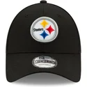 schwarze-verstellbare-gebogene-kappe-9forty-the-league-der-pittsburgh-steelers-nfl-von-new-era