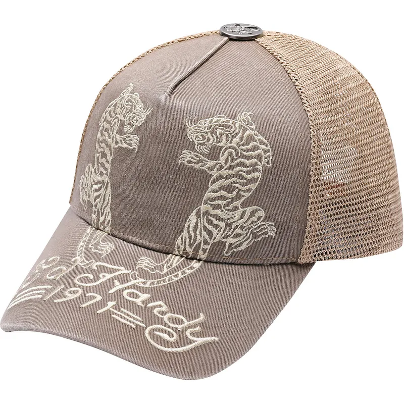 beige-trucker-keps-desert-tiger-fran-ed-hardy