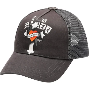 Sapkák ívelt fekete snapback Los Angeles Cross Ed Hardy