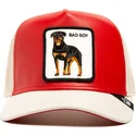 rod-och-vit-trucker-keps-hund-rottweiler-bad-shleather-boy-the-farm-fran-goorin-bros