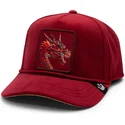 rote-snapback-kappe-mit-gebogenem-schirm-drache-dragon-royalty-the-farm-von-goorin-bros