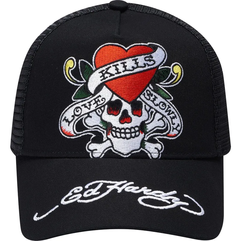 svart-truckerkeps-love-kills-slowly-fran-ed-hardy