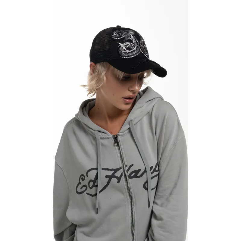 svart-trucker-keps-duo-black-snake-fran-ed-hardy