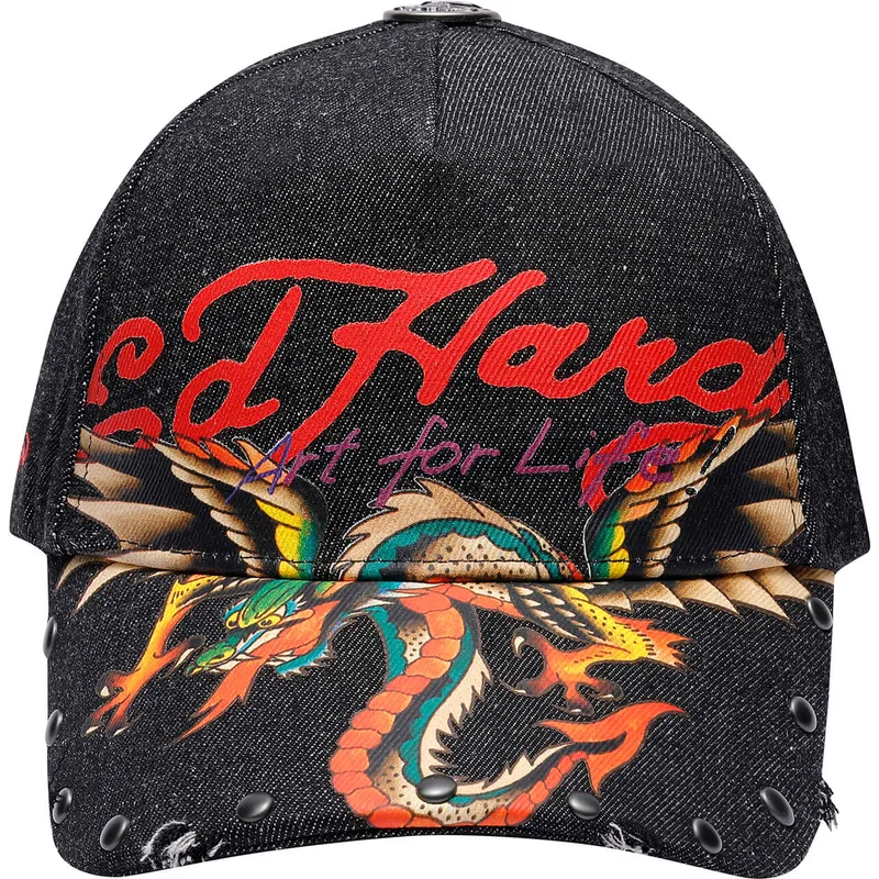 sapkak-ivelt-fekete-allithato-art-for-life-acid-wash-ed-hardy