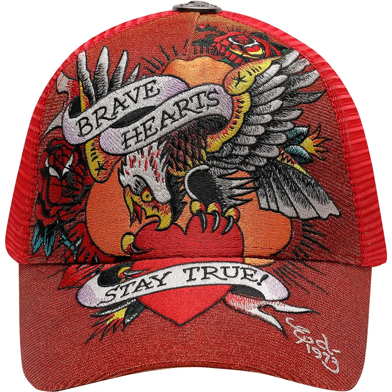sapkak-ivelt-piros-snapback-brave-hearts-ed-hardy
