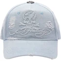 sapkak-ivelt-kek-allithato-denim-embossed-skull-ed-hardy