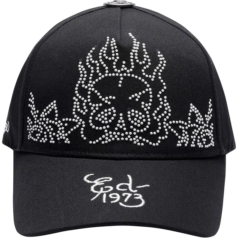 sapkak-ivelt-fekete-allithato-flaming-skull-ed-hardy