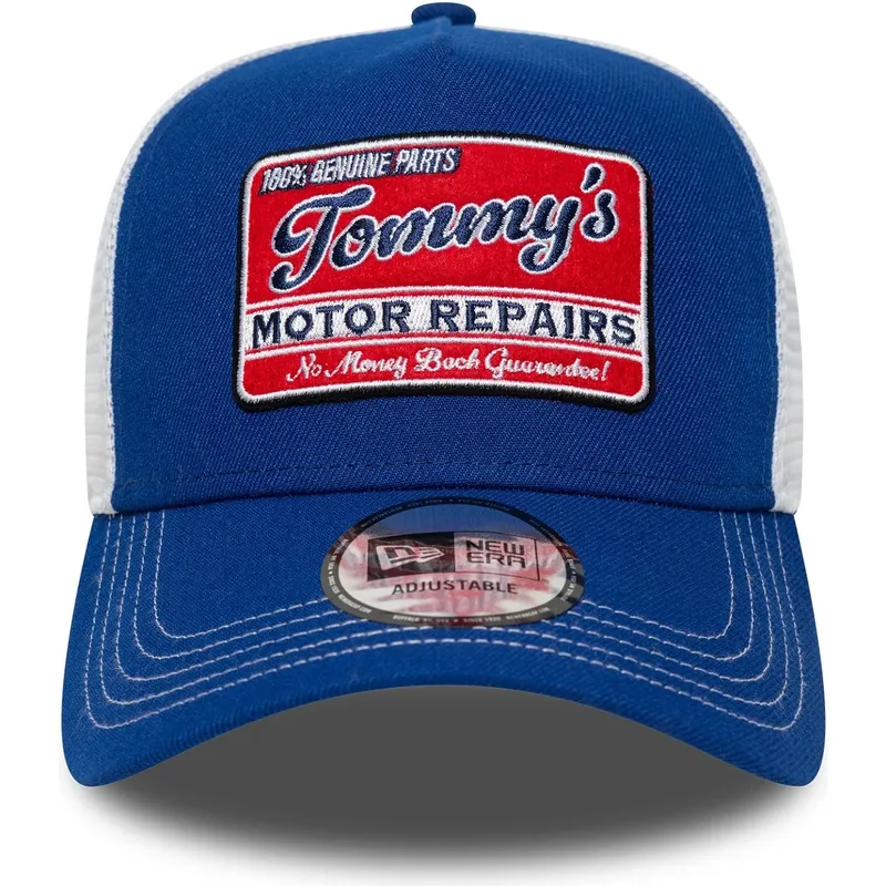 trucker-cap-blau-und-weiss-9forty-a-frame-vintage-motor-repairs-von-new-era