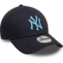 marineblaue-verstellbare-curved-cap-mit-blauem-logo-9forty-league-essential-der-new-york-yankees-mlb-von-new-era