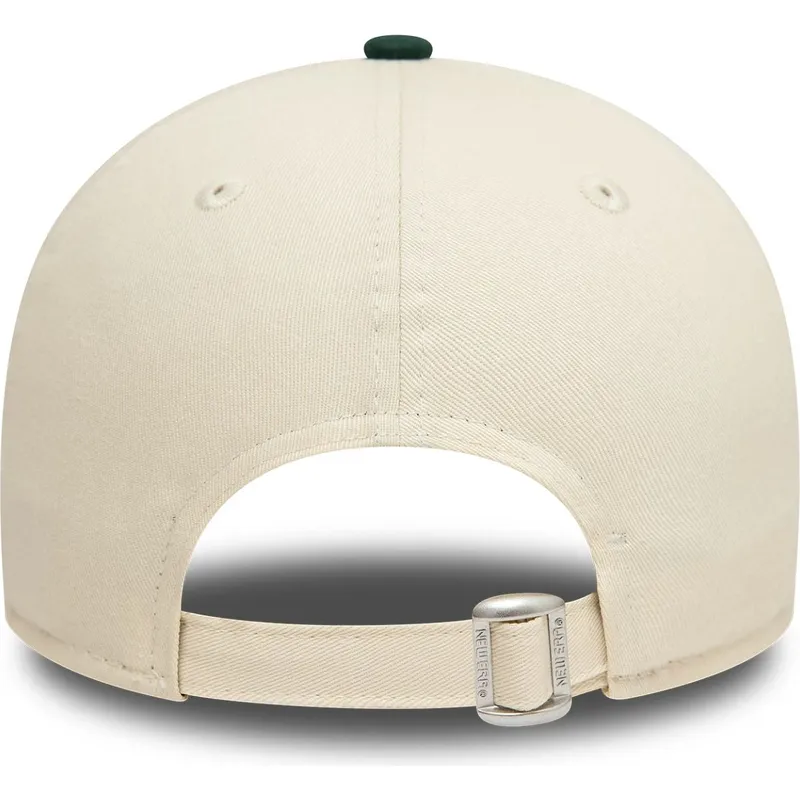 beige-und-grune-verstellbare-curved-cap-9forty-colour-block-der-oakland-athletics-mlb-von-new-era