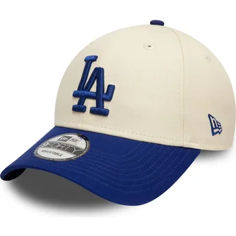 Justerbar beige och blå 9FORTY Colour Block Los Angeles Dodgers MLB keps från New Era