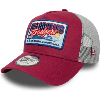 Los Angeles Dodgers MLB New Era röd truckerkeps 9FORTY A Frame Patch