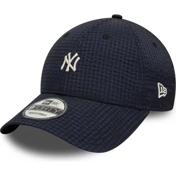New Era MLB New York Yankees 9FORTY Seersucker verstellbare Kappe mit gebogenem Schirm in Marineblau