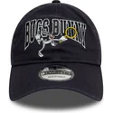 justerbar-marinbla-9twenty-washed-keps-med-bojd-skarm-av-bugs-bunny-looney-tunes-fran-new-era