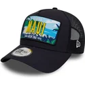 marineblaue-trucker-kappe-9forty-a-frame-license-plate-von-maui-cities-and-beaches-von-new-era