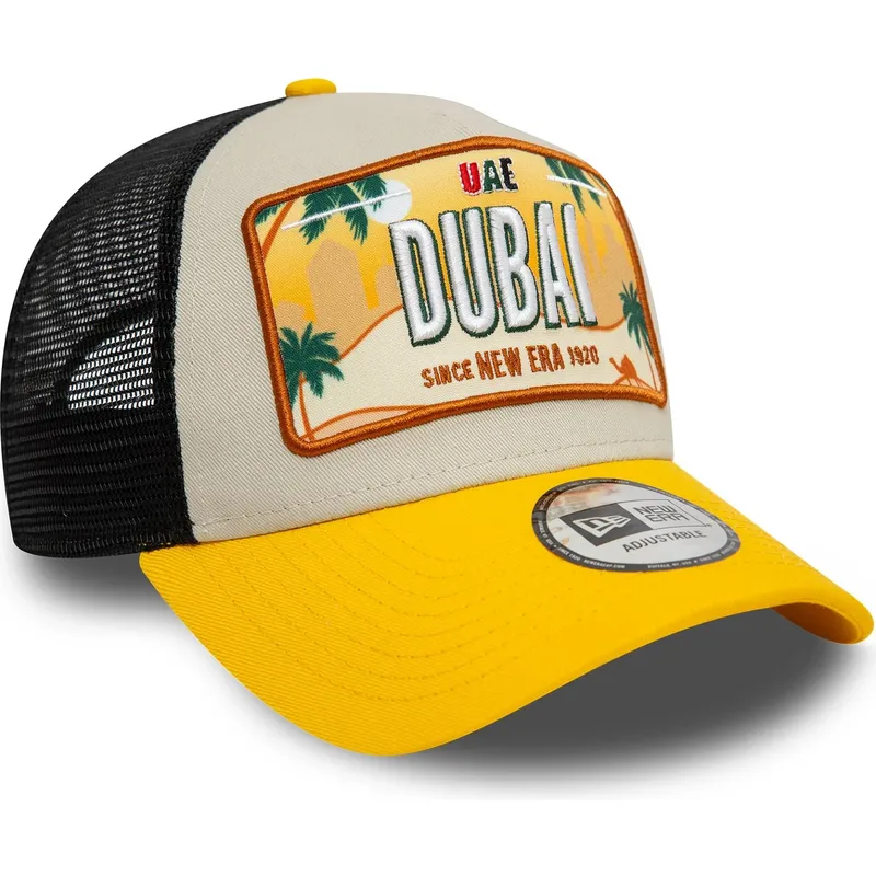 sapkak-ivelt-sarga-snapback-9forty-a-frame-license-plate-dubai-ciudades-y-playas-new-era