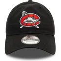 9twenty-verstellbare-schwarze-curved-cap-der-carolina-mudcats-milb-von-new-era
