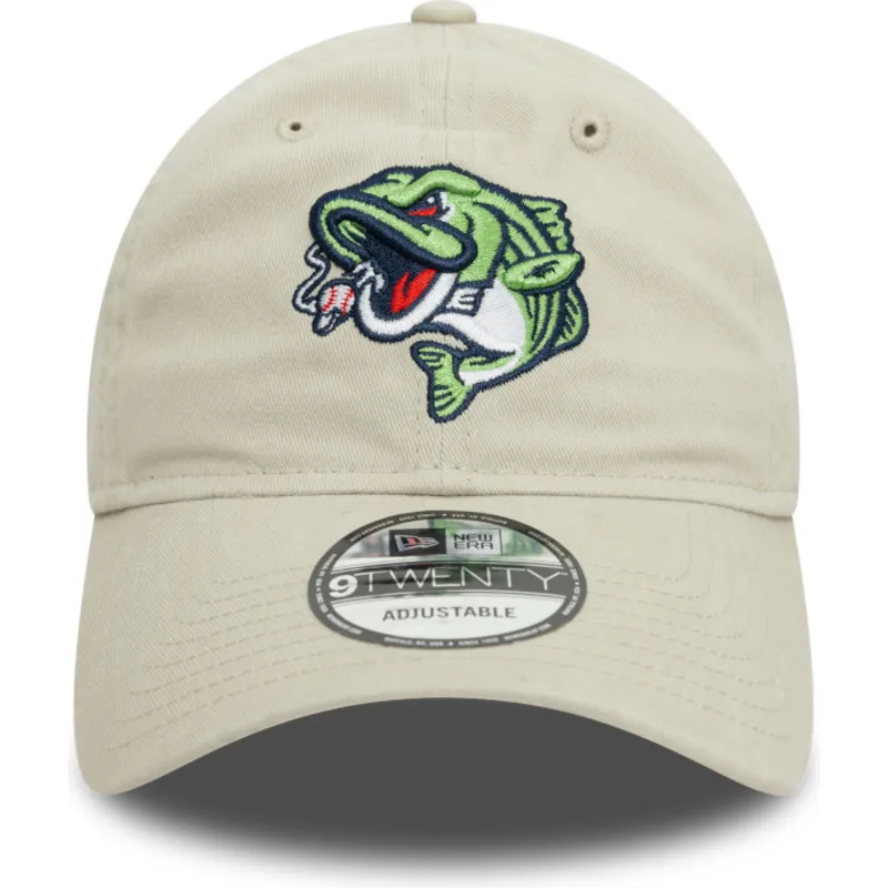 beige-verstellbare-curved-cap-9twenty-der-gwinnett-stripers-milb-von-new-era