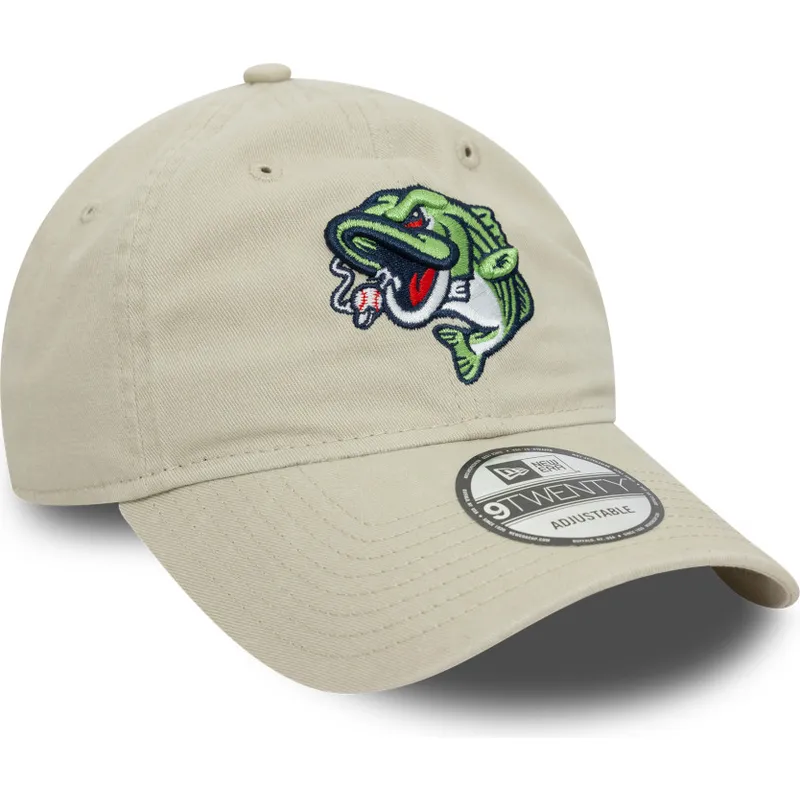 beige-verstellbare-curved-cap-9twenty-der-gwinnett-stripers-milb-von-new-era