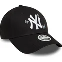 schwarze-verstellbare-curved-cap-fur-damen-9twenty-icon-butterflies-der-new-york-yankees-mlb-von-new-era