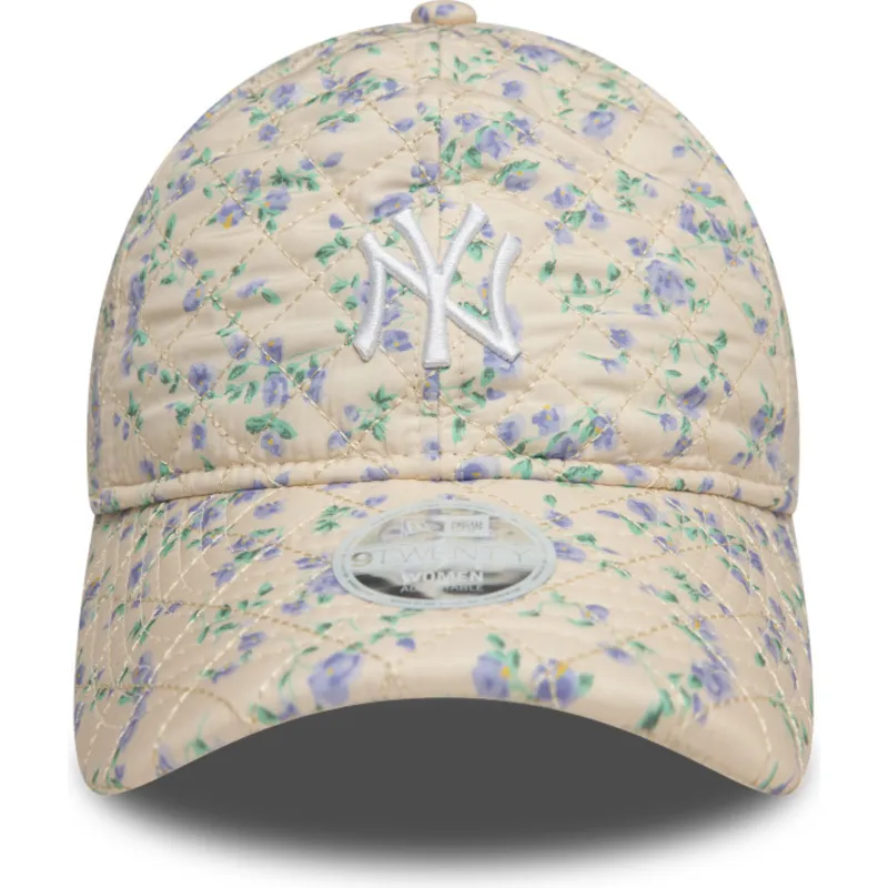 sapkak-ivelt-bezs-allithato-9twenty-floral-quilt-new-york-yankees-mlb-new-era