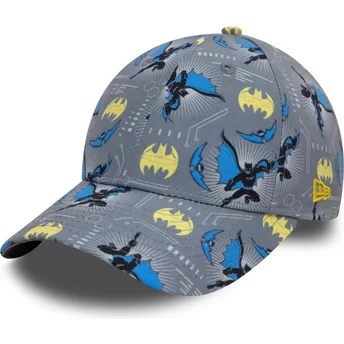 Cap ívelt сив регулируема лента gyereknek 9FORTY All Over Print Batman DC Comics New Era